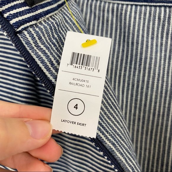 NWT Kate Spade Saturday Layover Skirt in Railroad Stripes Pencil Skirt - Picture 4 of 11